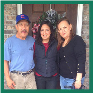 Ally with her parents