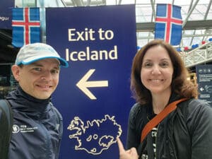 photo of Randell and Heather landing in Iceland