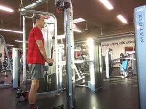 Randell working out in a gym